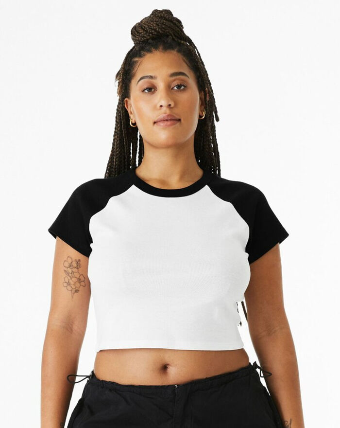 Women's Micro Rib Raglan Baby Tee Thumbnail